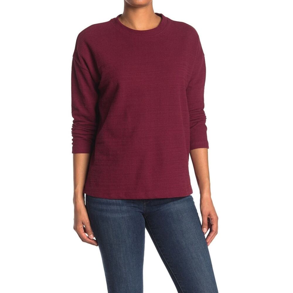 Velvet Heart Women's Long Sleeve‎ Crew Neck Knit Top In Brick Red Small $68